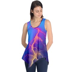 Lightning Colors, Blue Sky, Pink Orange Yellow Sleeveless Tunic