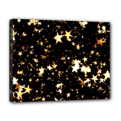 Golden Stars In The Sky Canvas 14  X 11 