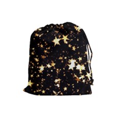 Golden Stars In The Sky Drawstring Pouches (large) 