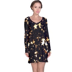 Golden Stars In The Sky Long Sleeve Nightdress