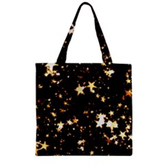 Golden Stars In The Sky Zipper Grocery Tote Bag by picsaspassion