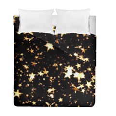 Golden Stars In The Sky Duvet Cover Double Side (full/ Double Size)