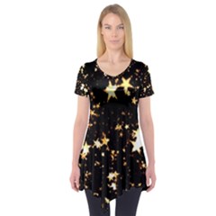 Golden Stars In The Sky Short Sleeve Tunic 