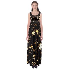 Golden Stars In The Sky Empire Waist Maxi Dress by picsaspassion