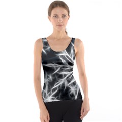 Snowflake In Feather Look, Black And White Tank Top