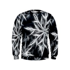 Snowflake In Feather Look, Black And White Kids  Sweatshirt by picsaspassion