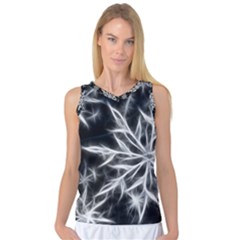 Snowflake In Feather Look, Black And White Women s Basketball Tank Top by picsaspassion