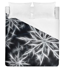 Snowflake In Feather Look, Black And White Duvet Cover (queen Size) by picsaspassion