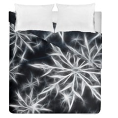 Snowflake In Feather Look, Black And White Duvet Cover Double Side (queen Size) by picsaspassion