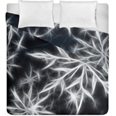 Snowflake In Feather Look, Black And White Duvet Cover Double Side (king Size)