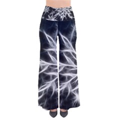 Snowflake In Feather Look, Black And White Pants by picsaspassion