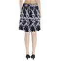 Snowflake in feather look, black and white Pleated Skirt View2