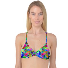 Triangles, Colorful Watercolor Art  Painting Reversible Tri Bikini Top by picsaspassion