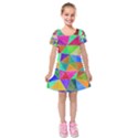 Triangles, colorful watercolor art  painting Kids  Short Sleeve Velvet Dress View1