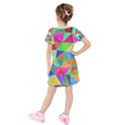 Triangles, colorful watercolor art  painting Kids  Short Sleeve Velvet Dress View2