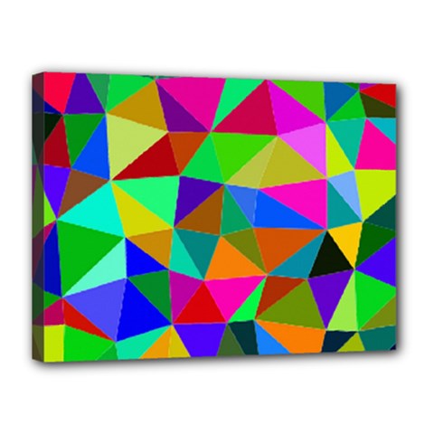 Colorful Triangles, Oil Painting Art Canvas 16  X 12 