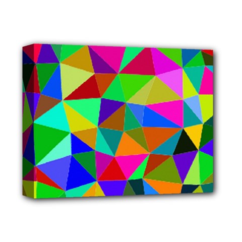 Colorful Triangles, Oil Painting Art Deluxe Canvas 14  X 11 