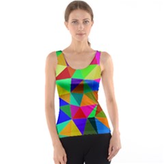 Colorful Triangles, Oil Painting Art Tank Top