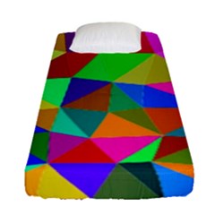 Colorful Triangles, Oil Painting Art Fitted Sheet (single Size)