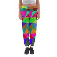 Colorful Triangles, Oil Painting Art Women s Jogger Sweatpants