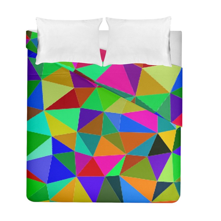 Colorful Triangles, oil painting art Duvet Cover Double Side (Full/ Double Size)