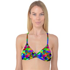 Colorful Triangles, Oil Painting Art Reversible Tri Bikini Top