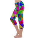 Colorful Triangles, oil painting art Capri Yoga Leggings View2