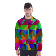 Colorful Triangles, Oil Painting Art Wind Breaker (men)