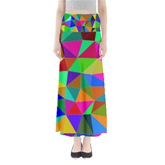 Colorful Triangles, Oil Painting Art Maxi Skirts