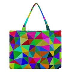 Colorful Triangles, Oil Painting Art Medium Tote Bag by picsaspassion