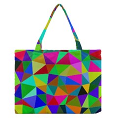 Colorful Triangles, Oil Painting Art Medium Zipper Tote Bag