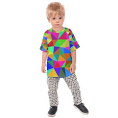 Colorful Triangles, Oil Painting Art Kids  Raglan Tee