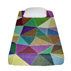 Colorful Triangles, Pencil Drawing Art Fitted Sheet (single Size)