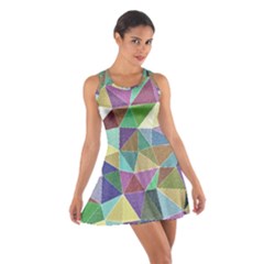 Colorful Triangles, Pencil Drawing Art Cotton Racerback Dress by picsaspassion