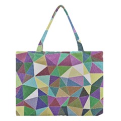 Colorful Triangles, Pencil Drawing Art Medium Tote Bag