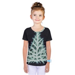 Christmas Fir, Green And Black Color Kids  One Piece Tee