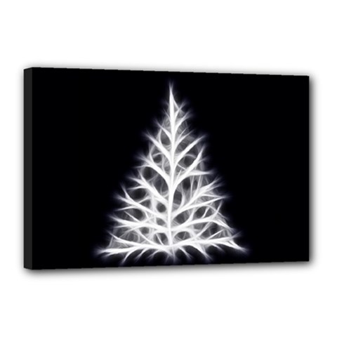 Christmas Fir, Black And White Canvas 18  X 12  by picsaspassion