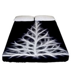 Christmas Fir, Black And White Fitted Sheet (california King Size)