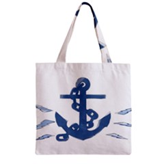 Blue Anchor,  Aquarel Painting Art Zipper Grocery Tote Bag by picsaspassion