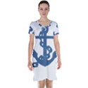 Blue Anchor,  Aquarel painting art Short Sleeve Nightdress View1