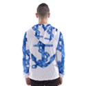 Anchor Aquarel painting art, soft blue Hooded Wind Breaker (Men) View2