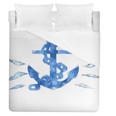 Anchor Aquarel Painting Art, Soft Blue Duvet Cover (queen Size)