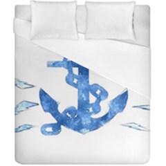 Anchor Aquarel Painting Art, Soft Blue Duvet Cover (california King Size)