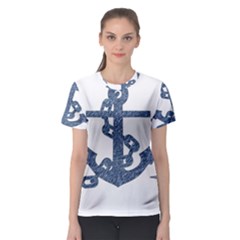 Anchor Pencil Drawing Art Women s Sport Mesh Tee