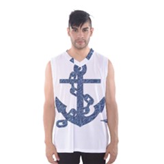 Anchor Pencil Drawing Art Men s Basketball Tank Top