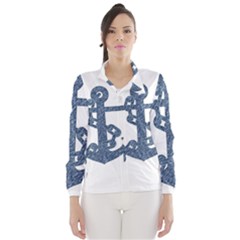 Anchor Pencil Drawing Art Wind Breaker (women)