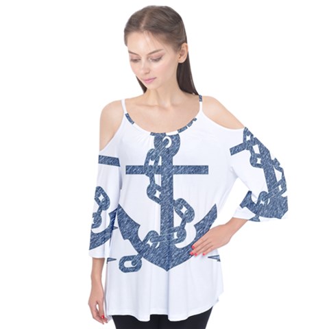 Anchor Pencil Drawing Art Flutter Tees by picsaspassion