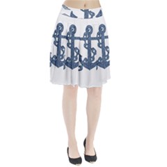 Anchor Pencil Drawing Art Pleated Skirt by picsaspassion