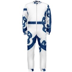 Blue Anchor Oil Painting Art Onepiece Jumpsuit (men)  by picsaspassion