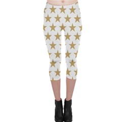 Golden Stars Pattern Capri Leggings 